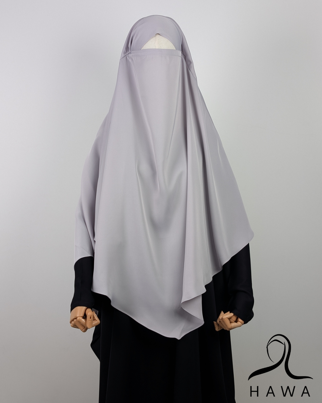 Short Diamond Khimar - Silver Grey