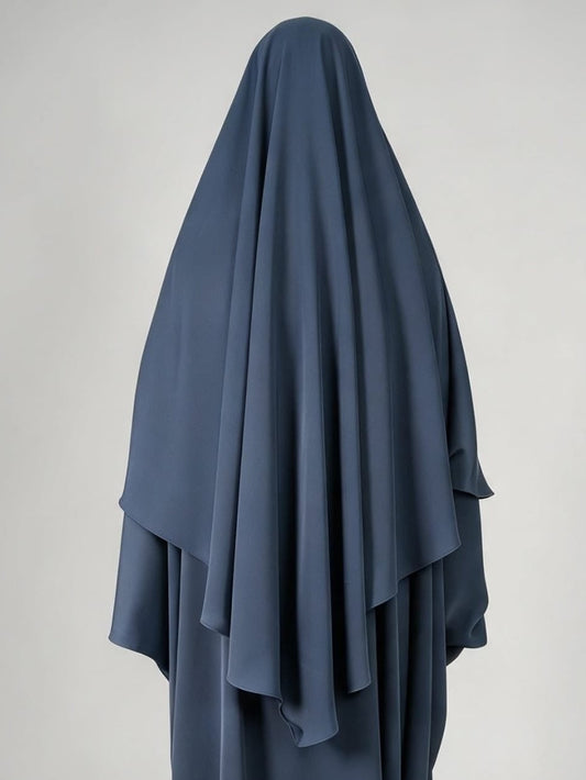 Short Diamond Khimar - Light Blue