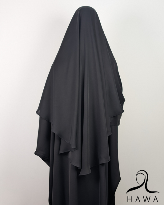 Short Diamond Khimar - Black