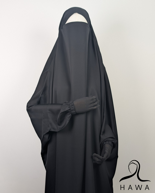 2 Piece Jilbab - Black